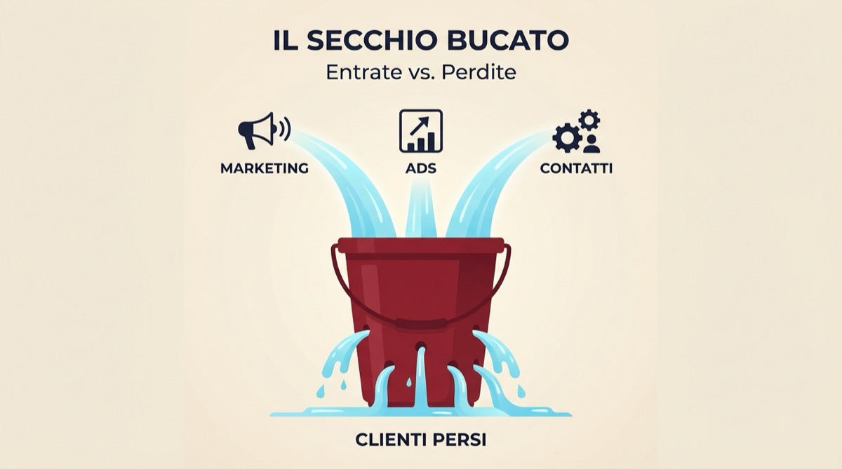 Il secchio bucato: i clienti entrano e escono senza che te ne accorga